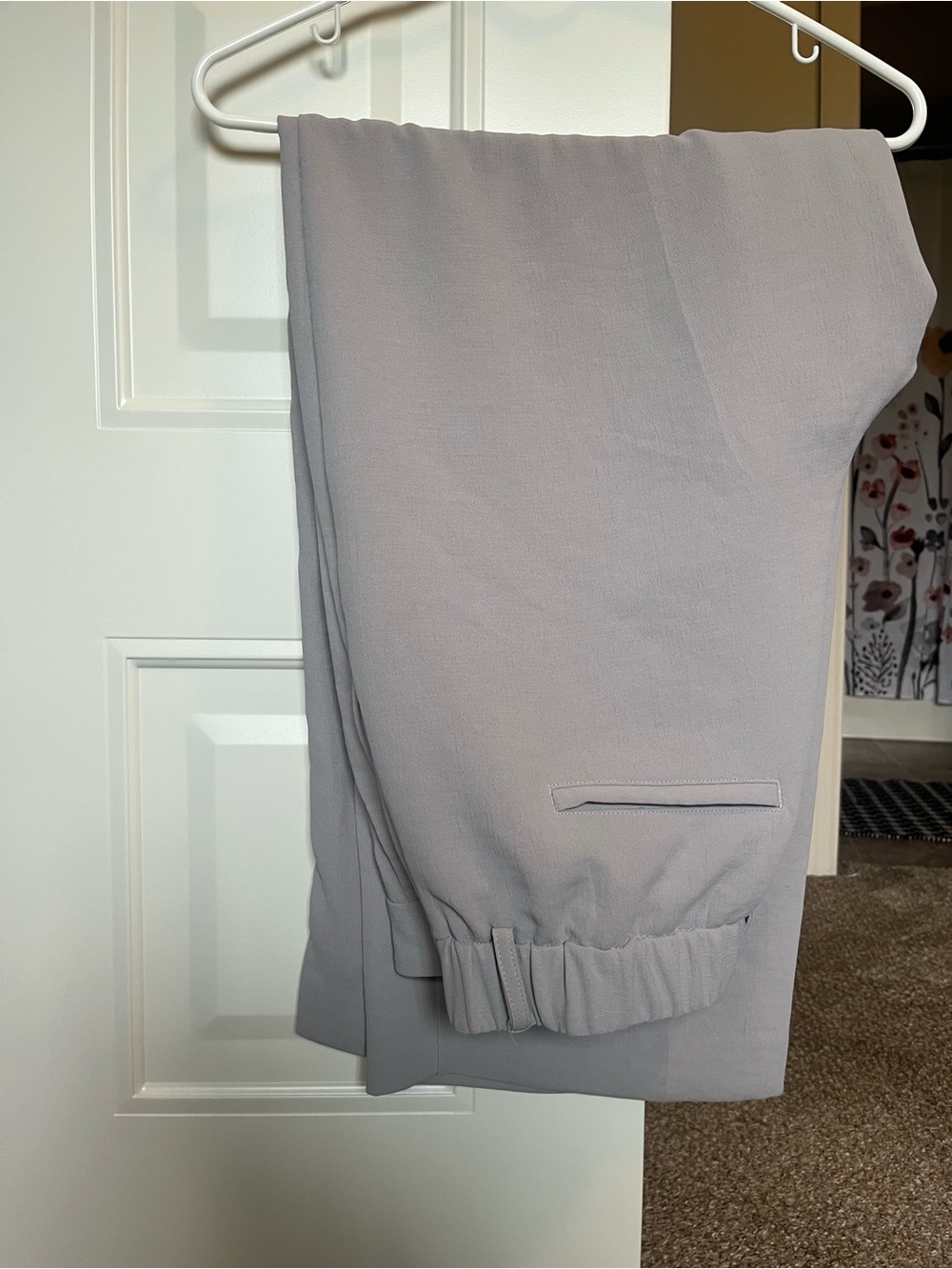 Women’s Light Gray Elastic Wide Leg Trouser